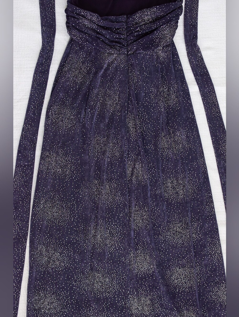 Lucy in the Sky Petra Celestial Glitter Halter Dress Plunging Neck Size S Prom - Picture 9 of 13